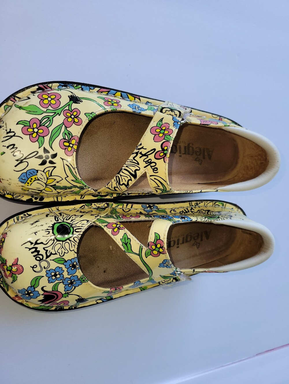 Alegria Dayna Mary Jane Professional Shoes Size 36 U.S. 6 6.5 Yellow Grow Love